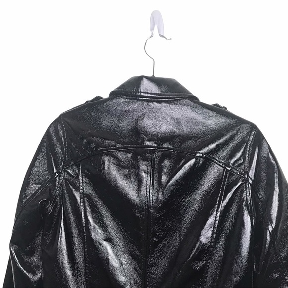 BLANK NYC Shiny Faux Patent Leather Moto Jacket - Picture 6 of 11
